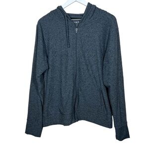 Interval Womens Plus Space Dye Gray Long Sleeve Zip Up Workout Jacket Size 1X